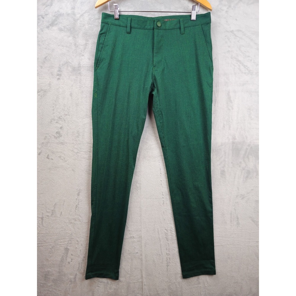Rhone Commuter Pants Mens 32 Green Stretch Dress Chino Slim Leg Performance Work